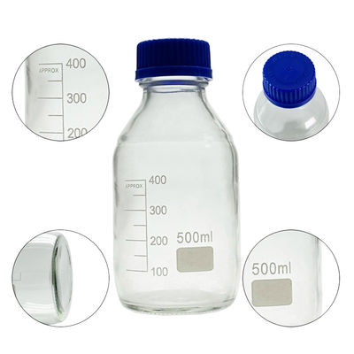 OEM ODM 500 ml réactif bouteilles de verre de laboratoire avec vis bleu