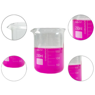 Coupe de laboratoire en verre transparent personnalisable de 250 ml OEM