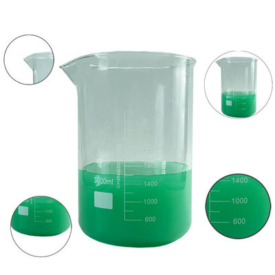 Cuve de laboratoire de mesure en verre Bouteille multimédia de réactif personnalisable de 3000 ml