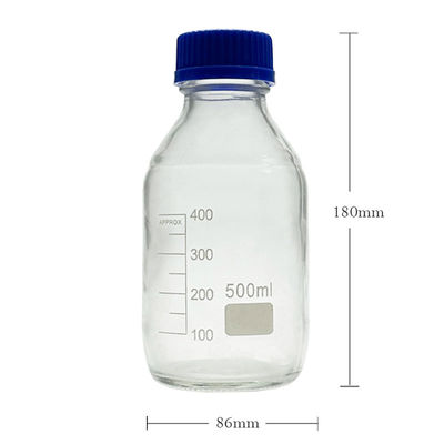 OEM ODM 500 ml réactif bouteilles de verre de laboratoire avec vis bleu